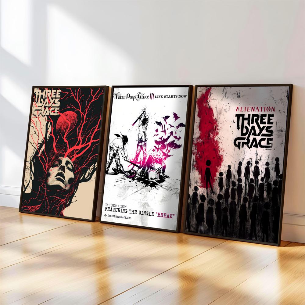 Musical Instrument Painting - 3 つの D-Days G-Grace ポスター音楽アルバムカバールーム用キャンバス絵画プリントアート家の壁の装飾画像ギフト