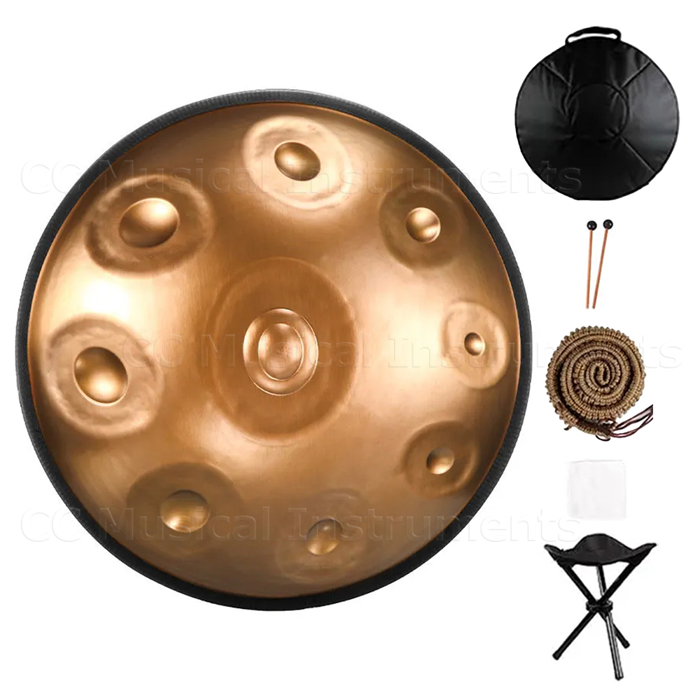 Musical Instrument Handpan - ヨガ瞑想用ハンドパンドラム、ミュージックドラム、打楽器ギフト、dマイナースチールタングドラム、22インチ、440hz、9または10トーン