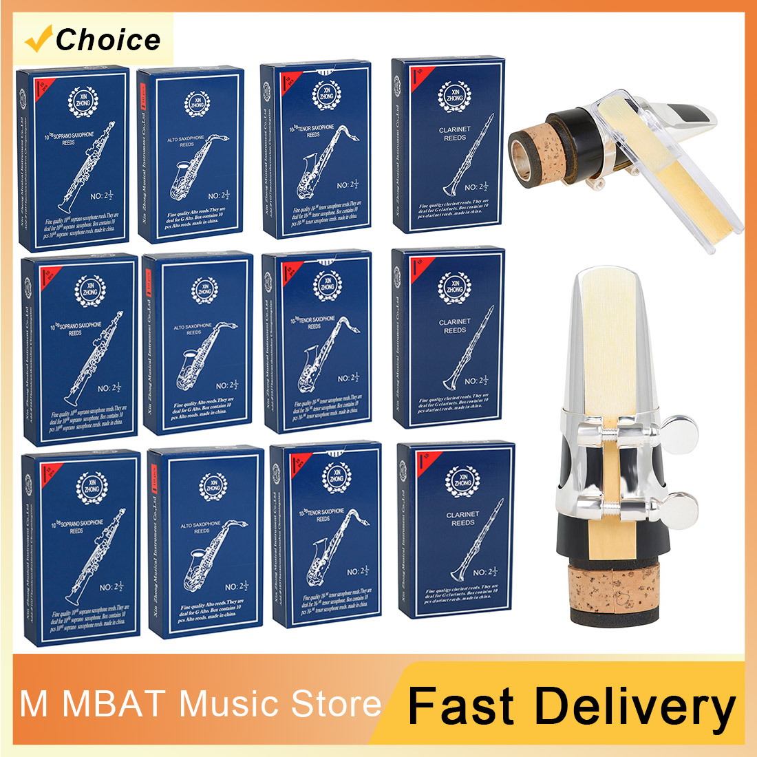 Musical Instrument Reed - 10/20 セット 2.5 ソプラノ/アルト/テナー/クラリネット B フラットサックスリードクラリネットリード木管楽器専門楽器アクセサリー