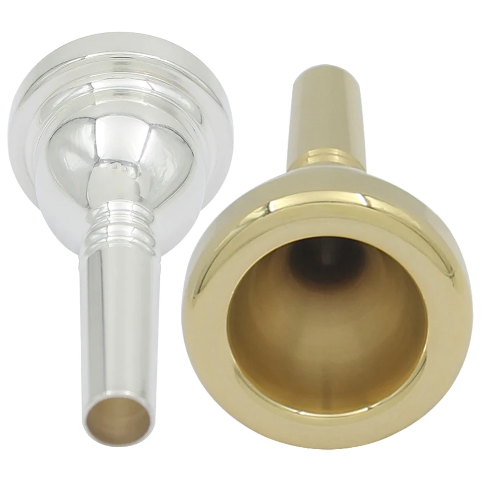 Musical Instrument Trombone - 6 1/2AL アルトトロンボーンマウスピース ゴールドシルバーメッキ真鍮製 楽器アクセサリー 小型ハンドル