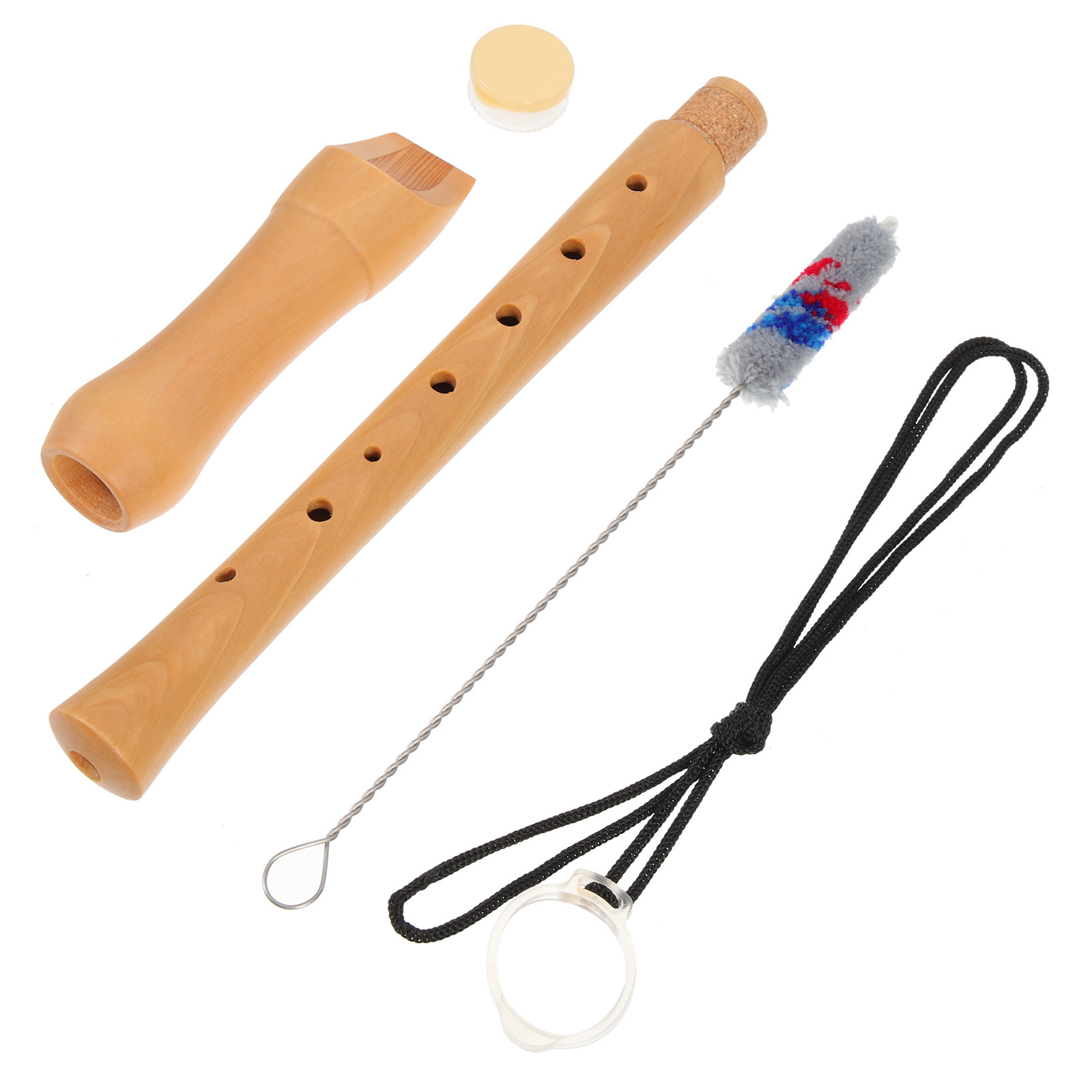 Musical Instrument German - 1セット 8穴ドイツ式リコーダー 初心者向け楽器 天然木色 丸みを帯びたエッジ 演奏しやすい