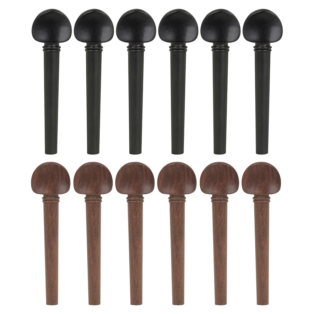 Musical Instrument Oud - 12 ピース/セットウード弦ペグマホガニー乳房弦シャフト黒檀ウードリュートチューニングシャフト交換部品楽器部品
