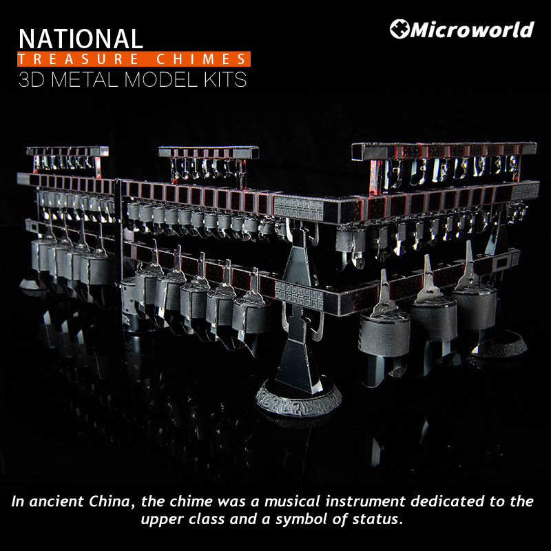 Musical Instrument Chimes - Microworld-3Dメタルパズル伝統的な中国の鐘、チャイムキット、楽器、子供向けのジグソーパズルギフト、クリスマスと誕生日