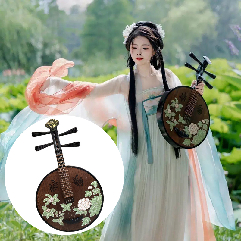 Musical Instrument Painting - 無垢材琵琶中国伝統絵画琵琶初心者大人京劇演奏リュートエスニックレトロ楽器