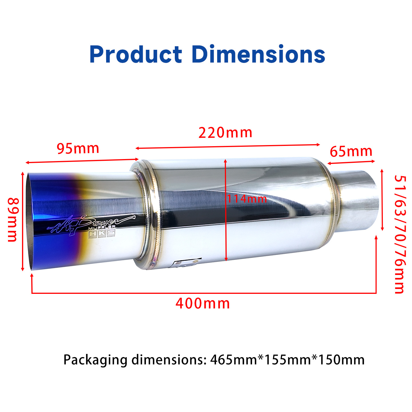 HKS 51 63 70 76-89mmステンレス製リアマフ - Musical Instrument Pipe のレビューと価格