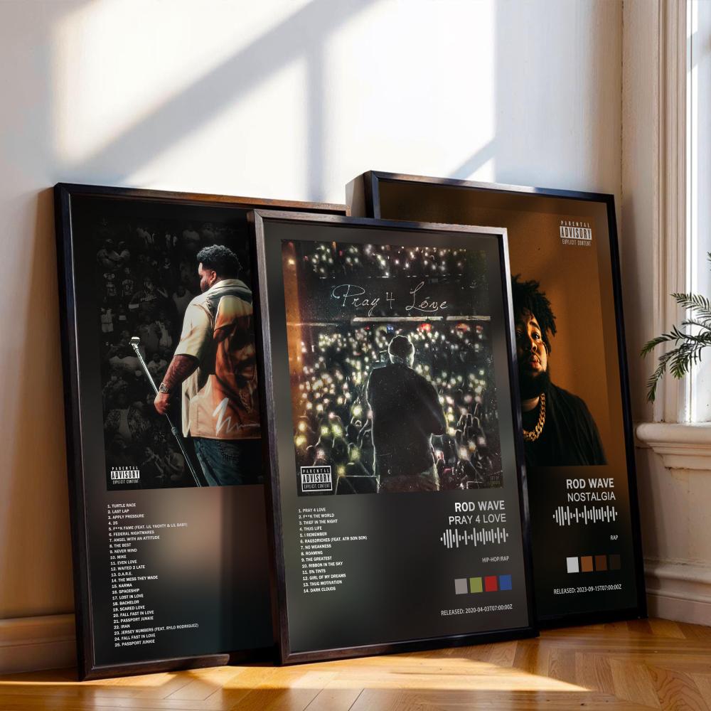 ロッドウェーブポスター音楽アルバムカバー部屋用キャンバス絵画 - Musical Instrument Painting のレビューと価格