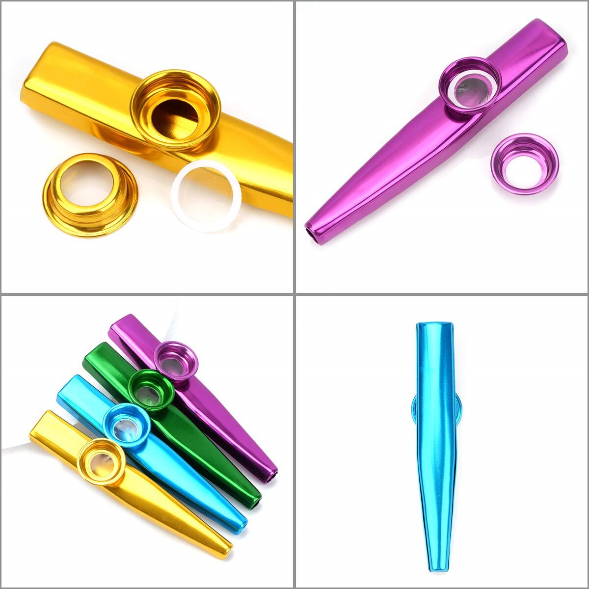 Kazooシルバーアルミニウム合金、膜溝付きダイヤフラムka - Musical Instrument Flute のレビューと価格