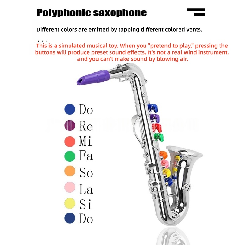 サックスおもちゃ 楽器用プラスチック製 8色分けされたキー付 - Song With Musical Instrument のレビューと価格