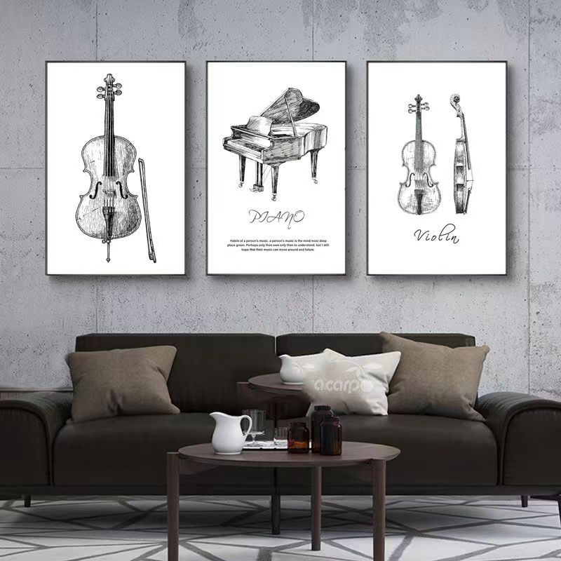 キャンバス絵画現代ミニマリストピアノバイオンドラムキット楽器 - Musical Instrument Manufacturers のレビューと価格