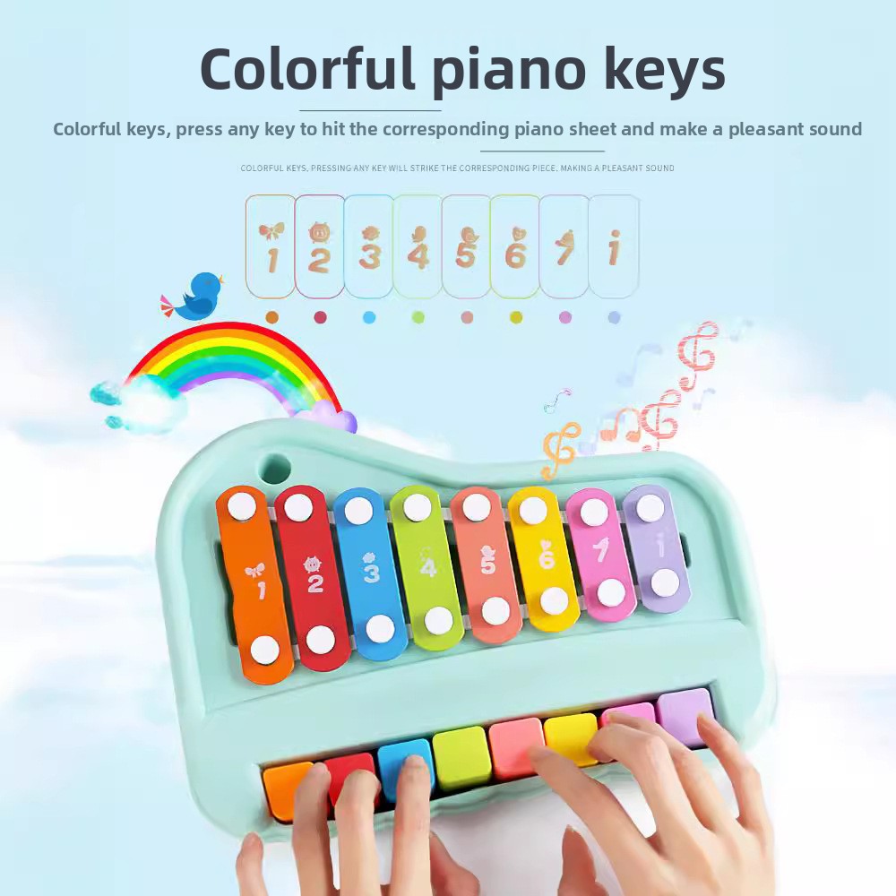 8音階シロフォンピアノ 2-in-1 早期教育用音楽玩具 マ - Musical Instrument Chimes のレビューと価格