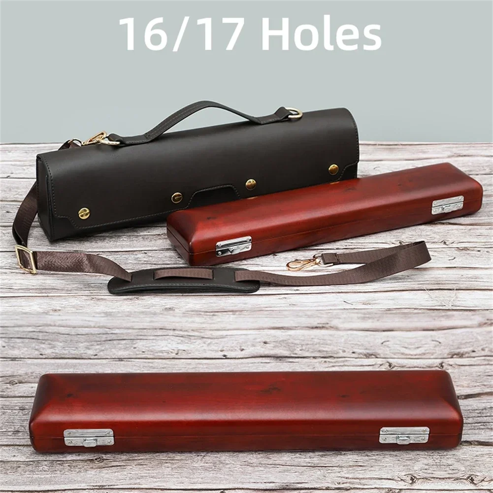 ポータブル収納ケース 16 17 穴フルート PU レザーポ - Musical Instrument Flute のレビューと価格