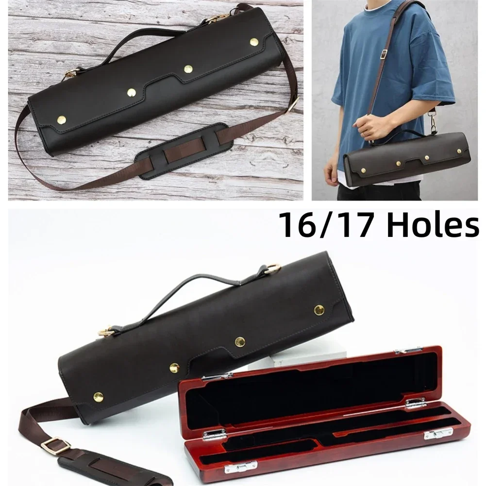 ポータブル収納ケース 16 17 穴フルート PU レザーポ - Musical Instrument Flute のレビューと価格